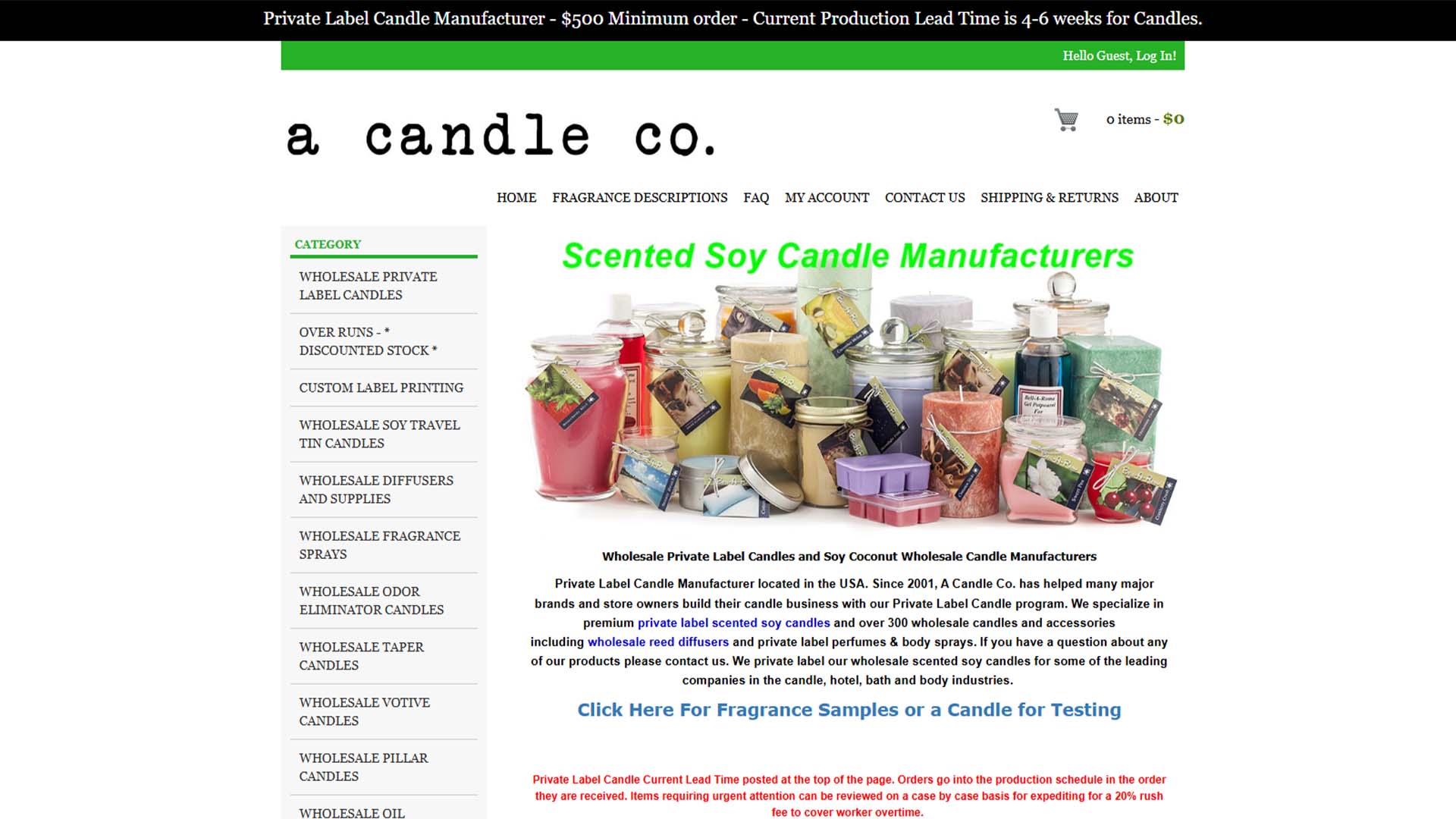 site officiel de A Candle Co