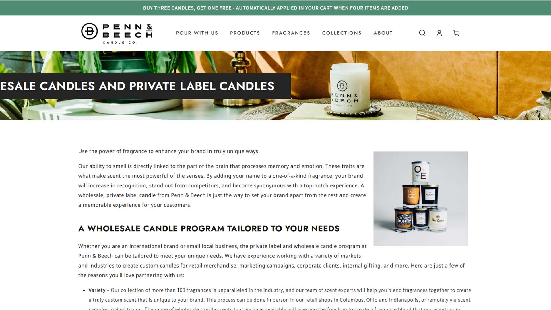 site officiel de Penn & Beech Candle Co